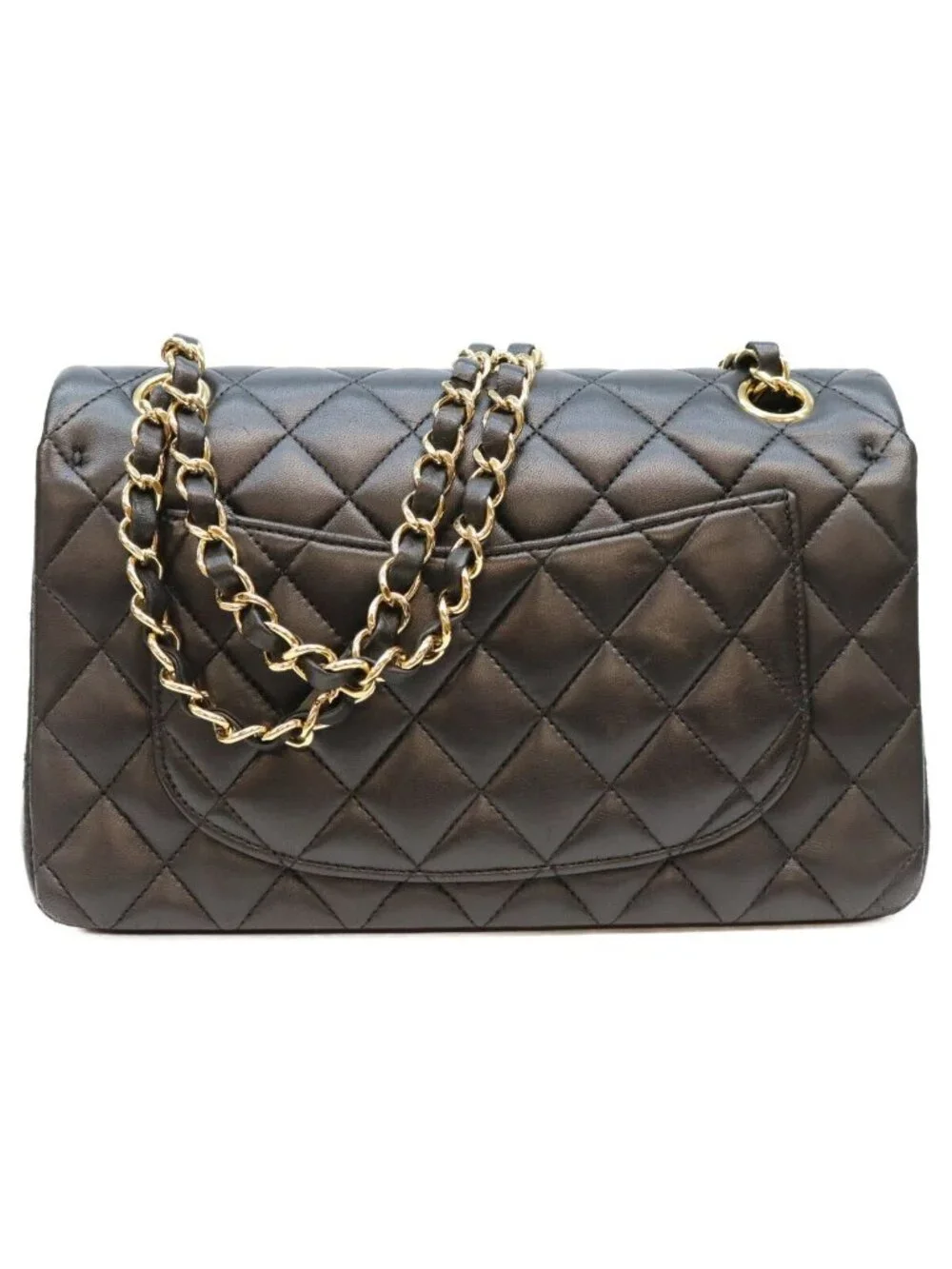 Chanel Black Lambskin Quilted 23 Shoulder Bag